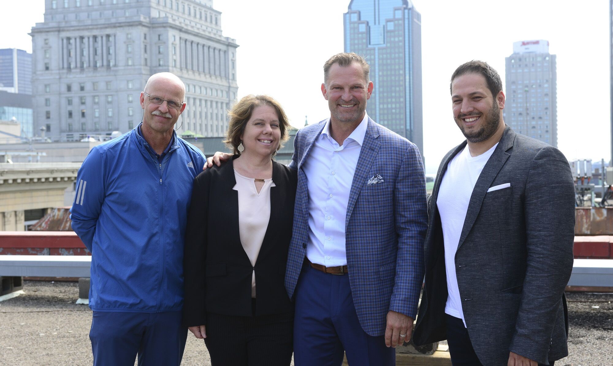 From left to right: Horst Bente (leAD), Carolina Bessega (Stradigi AI), Kirk Muller (Canadiens de Momtréal) and Basil Bouraropoulos (Stradigi AI).